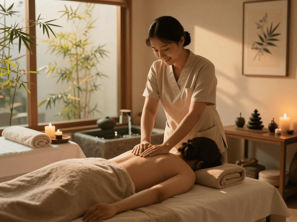 Experience a relaxing 하남출장안마 massage in a serene wellness environment with calming ambiance and natural light.