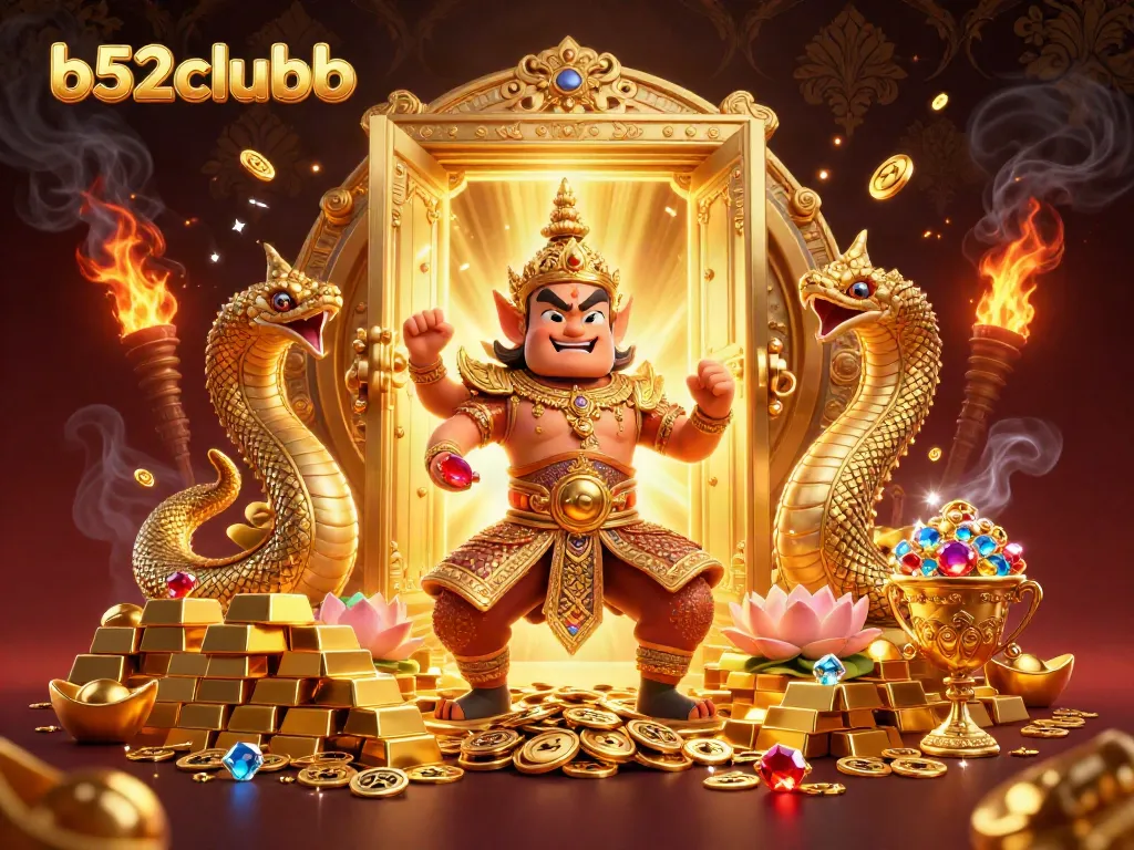 Engage with b52clubb's thrilling casino experience through this vibrant 3D illustration