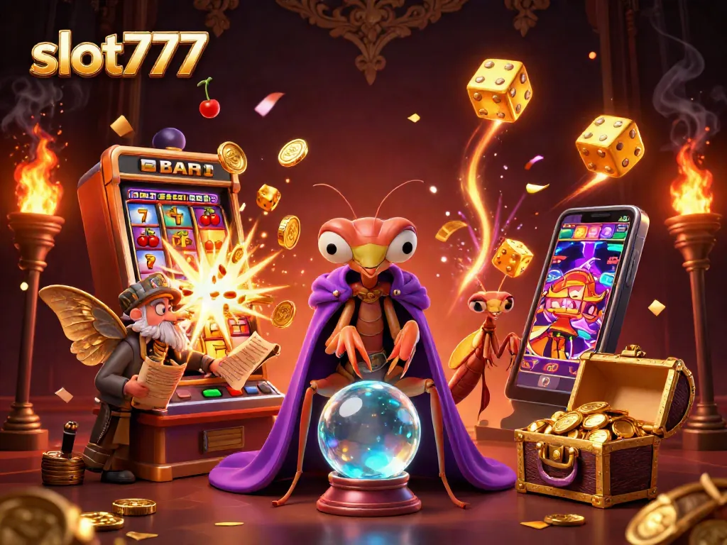 Mainkan slot777 pada mesin slot dengan jackpot melimpah dan simbol keberuntungan di kasino online.