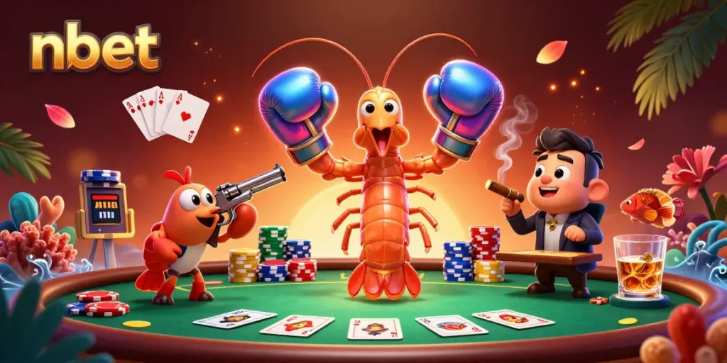 Engage in thrilling poker action with nbet featuring a vibrant underwater scene and cartoon characters.