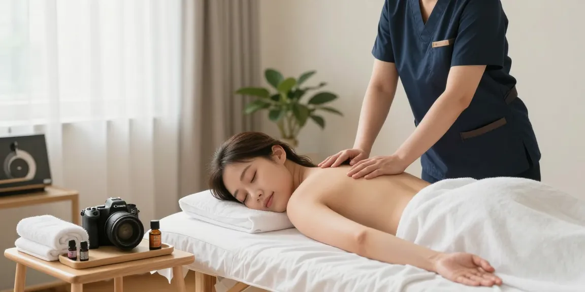 Professional 종로출장 service with a therapist in a cozy home setting, creating a calming atmosphere for relaxation.