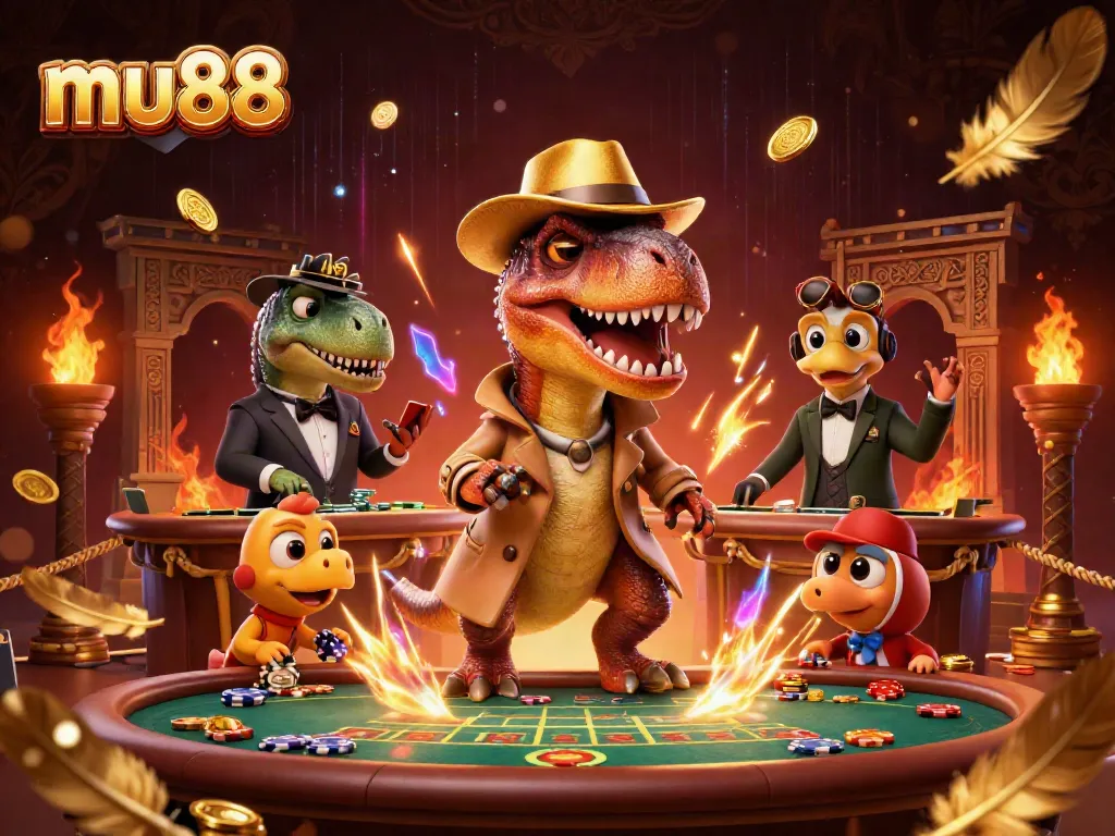 mu88 velociraptor card counter engages at blackjack table with stegosaurus pit boss