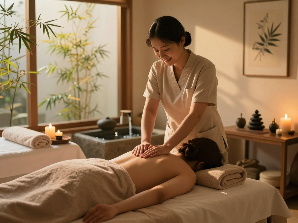 Experience a relaxing 하남출장안마 massage in a serene wellness environment with calming ambiance and natural light.