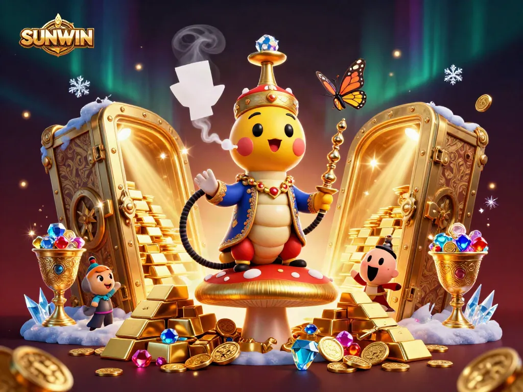 SUNWIN's vibrant online casino scene showcases an enormous caterpillar hookah-master, symbolizing thrilling gambling experiences