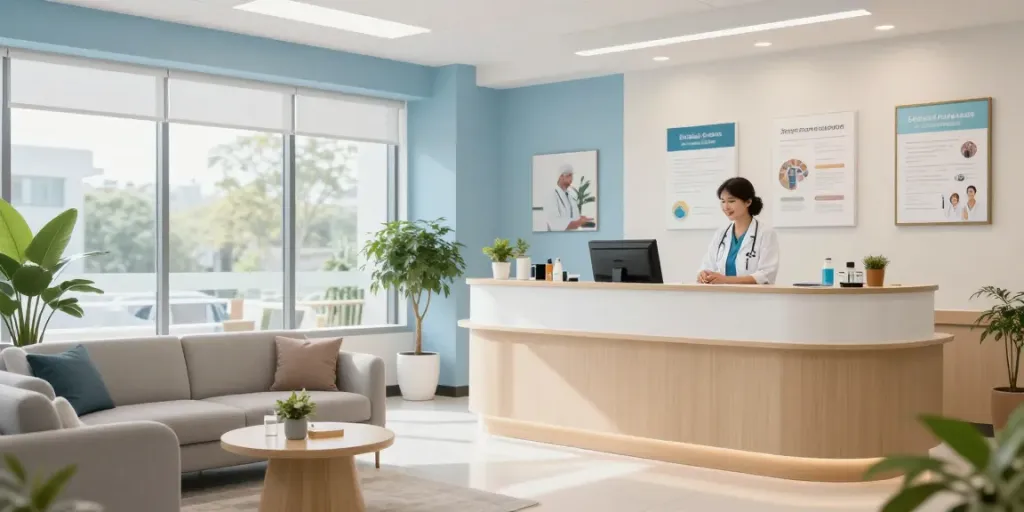 Schwarzkümmelöl in einer modernen Gesundheitsklinik für patientenorientierte Versorgung.