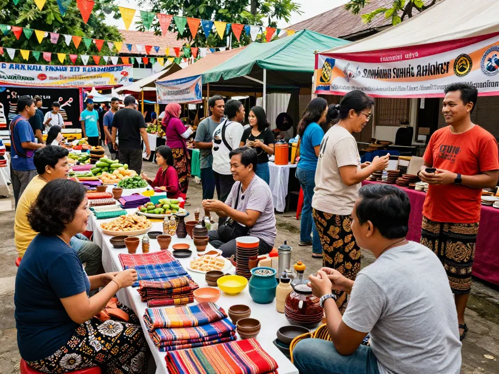 ROKOK88 highlights local Indonesian artisans in a vibrant market.