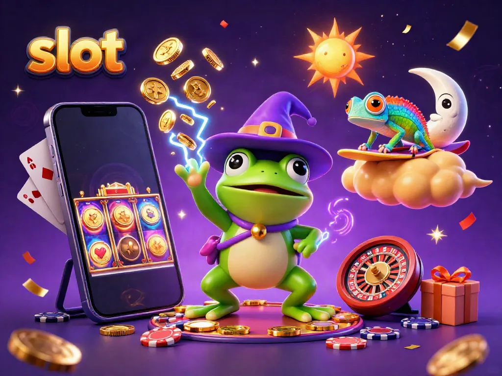 Experience thrilling slot games with vibrant visuals featuring golden coins and colorful characters.