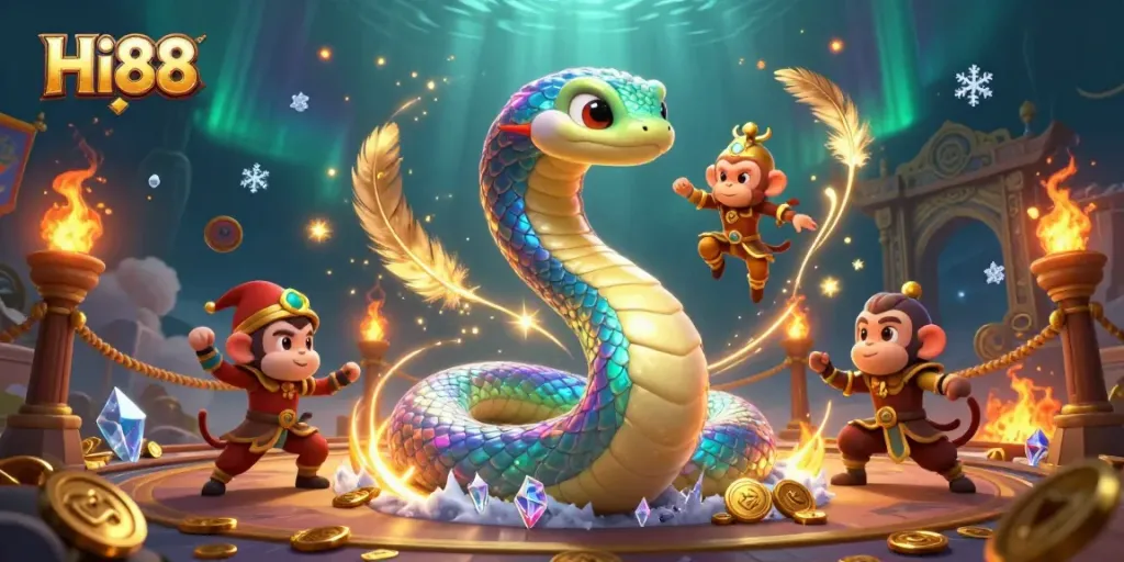 Experience thrilling gameplay at Hi88 with vibrant 3D creatures in an exciting casino adventure.