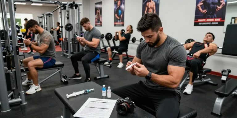 Anabolika Shop Trainingsszene, die richtige Steroidinjektionstechniken für sicheren Muskelzuwachs zeigt.