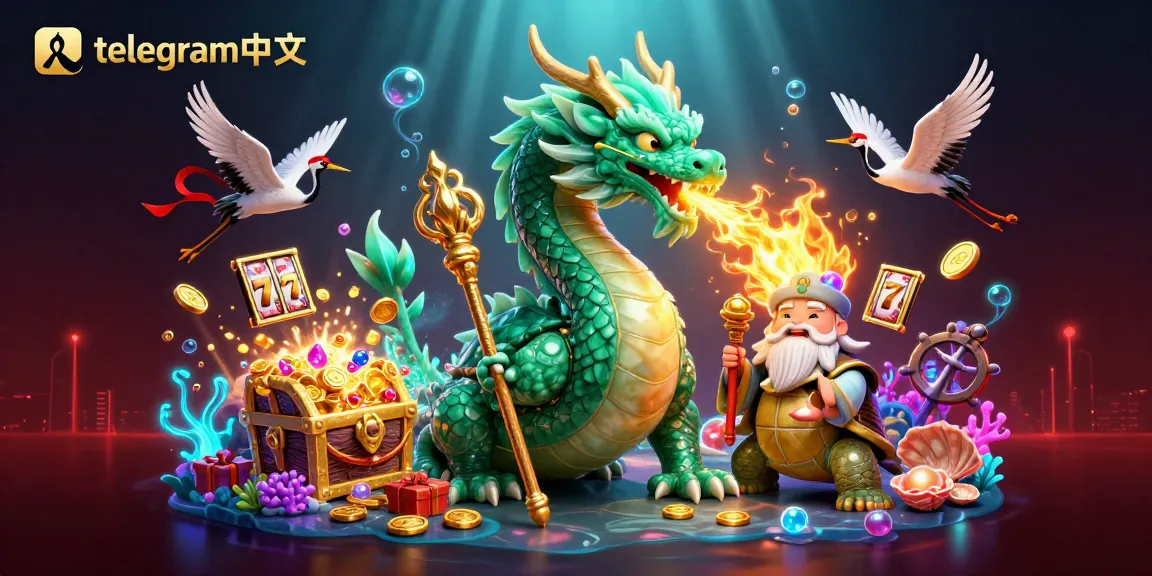 通过生动的赌场场景，体验telegram中文的丰富性，场景中有一条翡翠龙和财富象征。