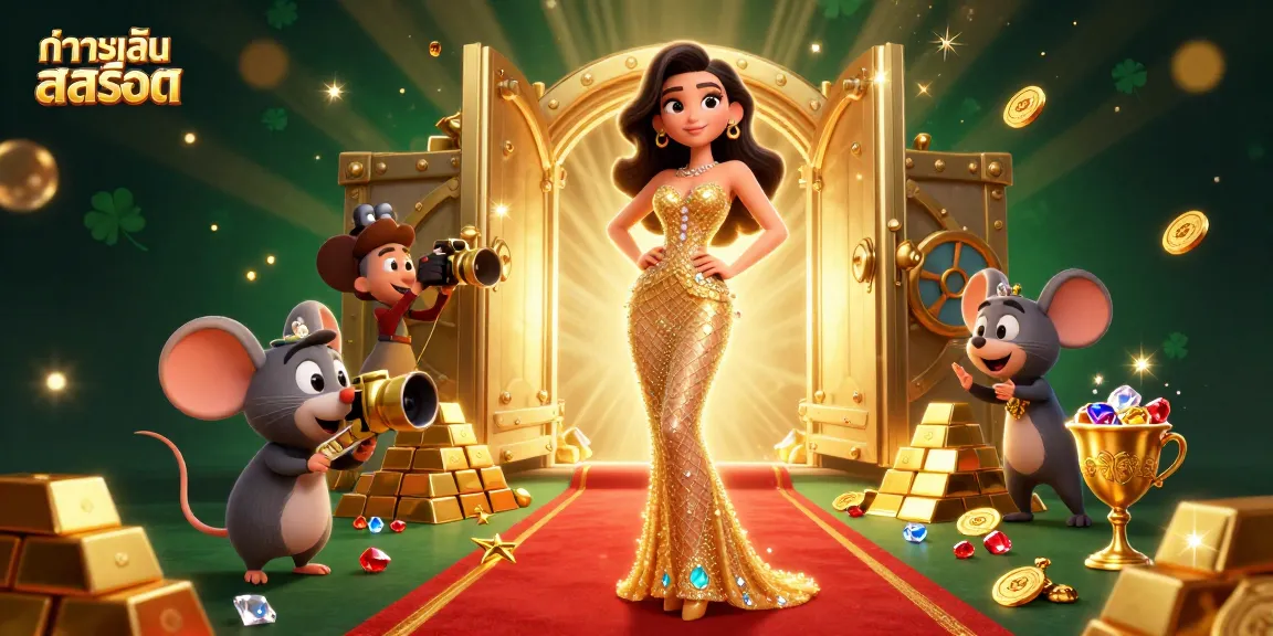 Experience the thrill of ทดลองเล่นสล็อต in this vibrant 3D casino illustration filled with jewels and riches.