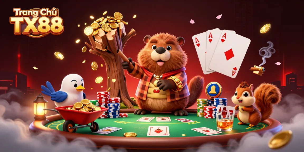 Experience thrilling gameplay at Trang Chủ TX88 with lively characters and exciting gaming elements in a vibrant atmosphere.