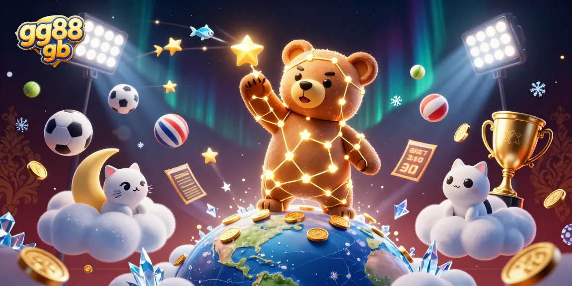 Win big with gg88 gb at this dynamic online casino scene filled with sports balls and golden rewards.