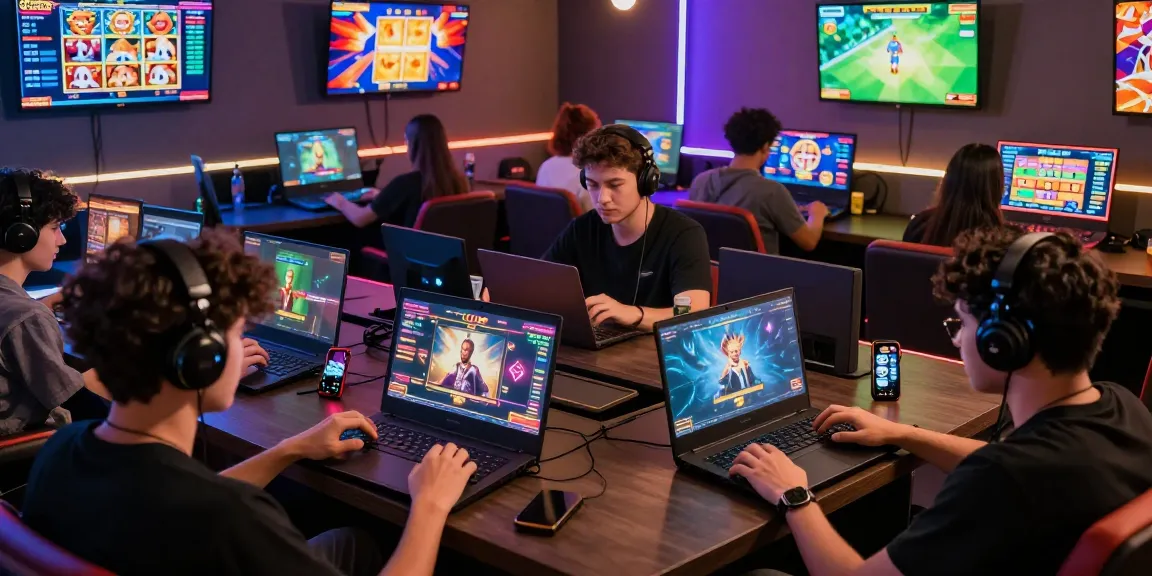 Exciting gaming environment at https://b52club-game.jp.net/ showcasing players immersed in various games, including live casino and slots.