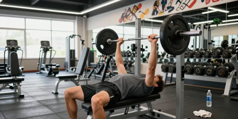 Selliza Shop: Bodybuilder beim Training im Fitnessstudio mit Gewichten.