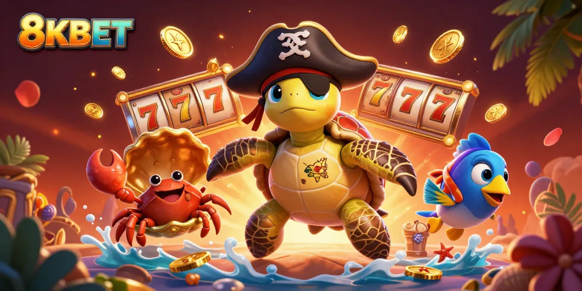 Experience exciting wins at 8KBET with colorful slot reels and fortune elements in this vibrant casino scene.