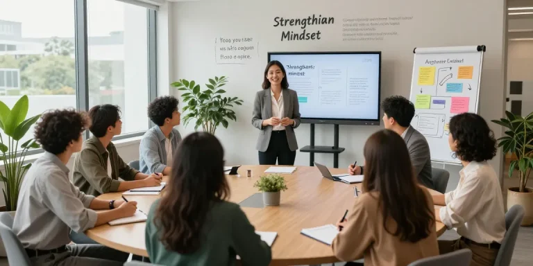 Workshop zur Mindset stärken mit Coach und Teilnehmern in freundlicher Atmosphäre.