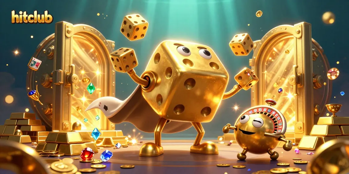 hitclub's gaming adventure scene showcasing vibrant 3D characters in a dazzling casino environment.