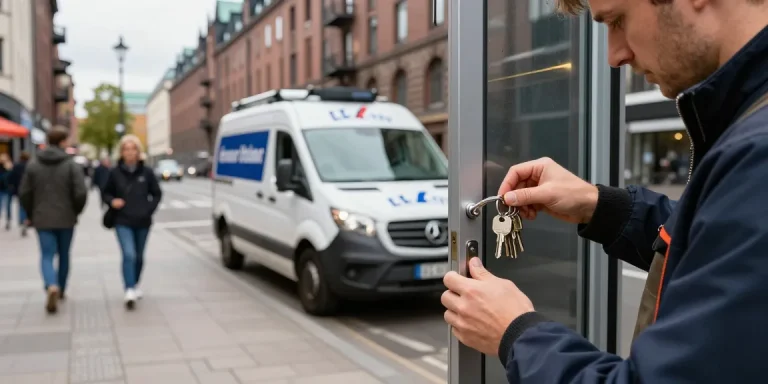 Schlüsseldienst Hamburg: Professioneller Schlüsseldienst öffnet eine Tür in Hamburg.
