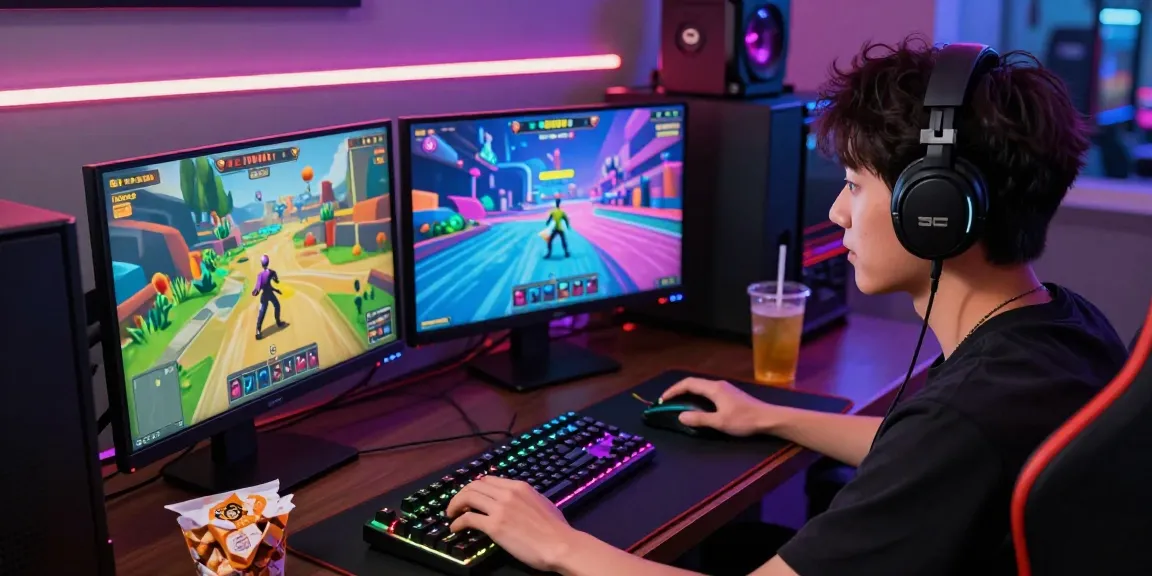 Sunwin player enjoying immersive online gaming experience with vibrant interface and gaming accessories.