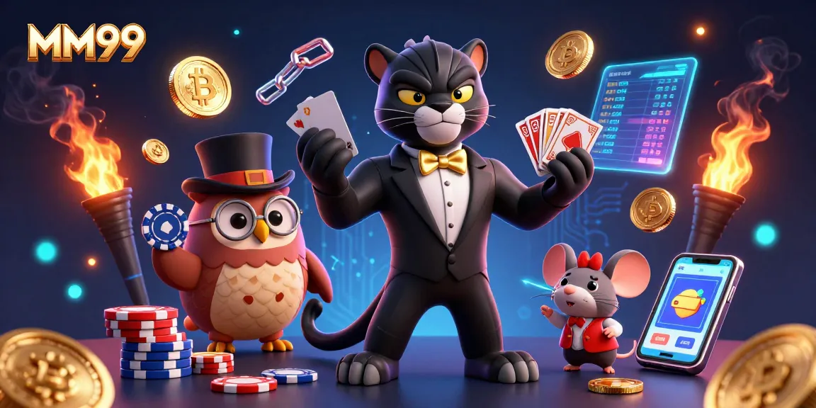 Players winning big at MM99 with vibrant 3D characters and casino elements.