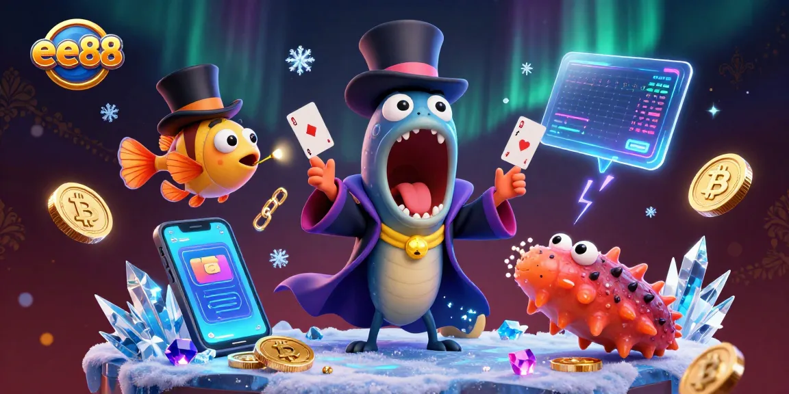 Engage in thrilling bets at ee88 with a vibrant 3D casino illustration showcasing playful characters.