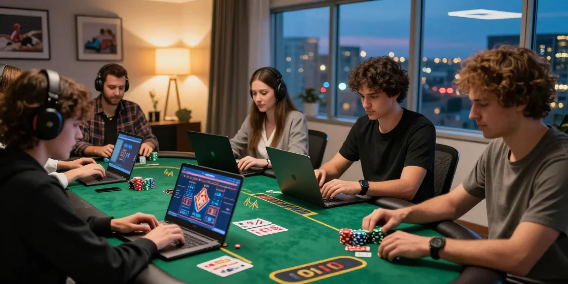 Players engaged in online gambling at home, showcasing bl555's exciting casino atmosphere.