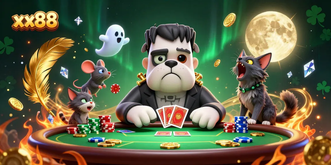 Experience thrilling gameplay at xx88 with a vibrant poker scene featuring unique characters.