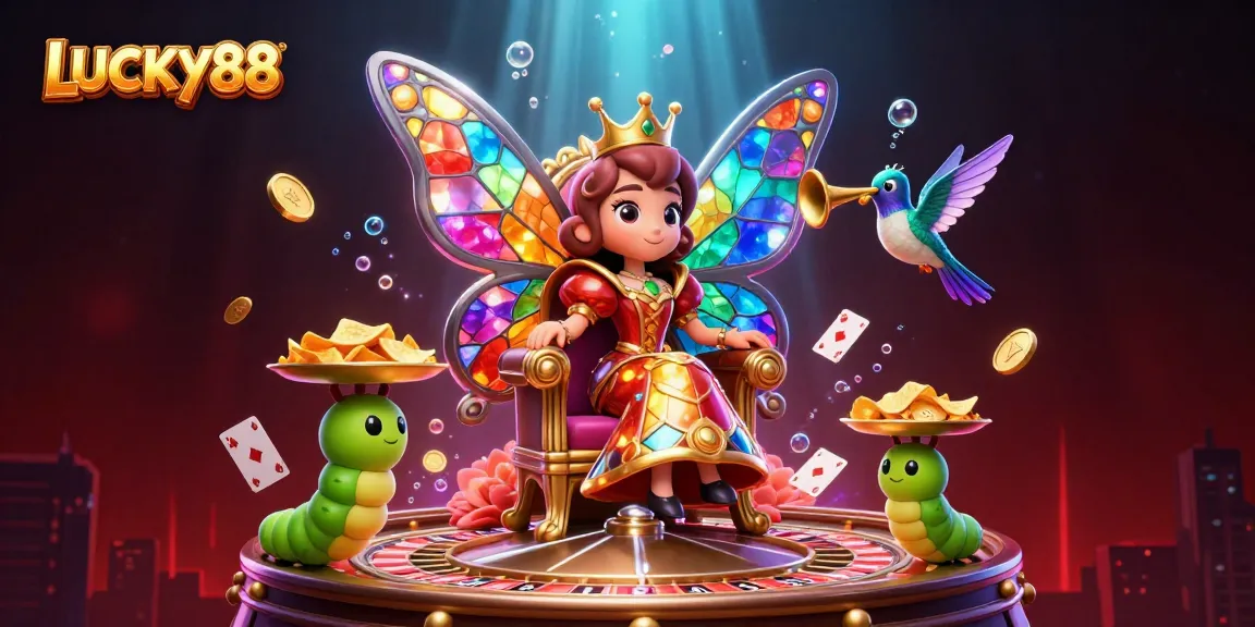 Experience LUCKY88's vibrant casino adventure filled with golden chips and roulette excitement.