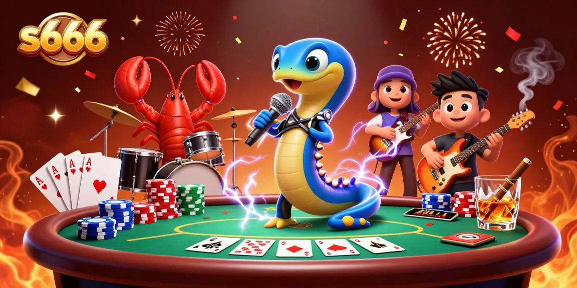 Experience thrilling action at s666 with a vibrant underwater casino scene featuring a DJ eel, lobster drummer, and seahorse guitarist.