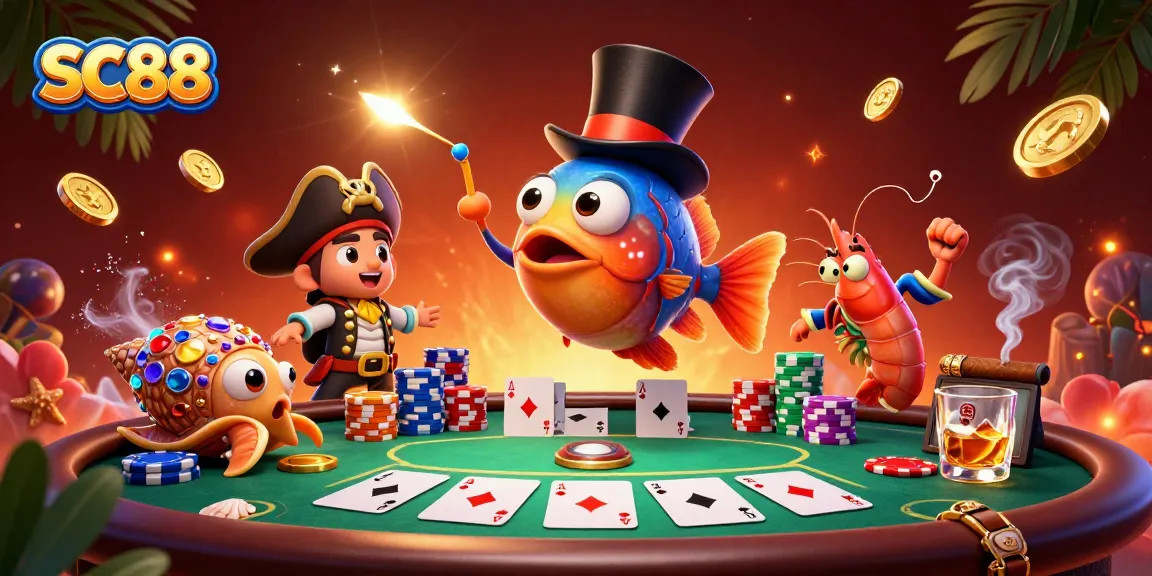 Engage with SC88 while deep-sea creatures thrive on poker excitement!