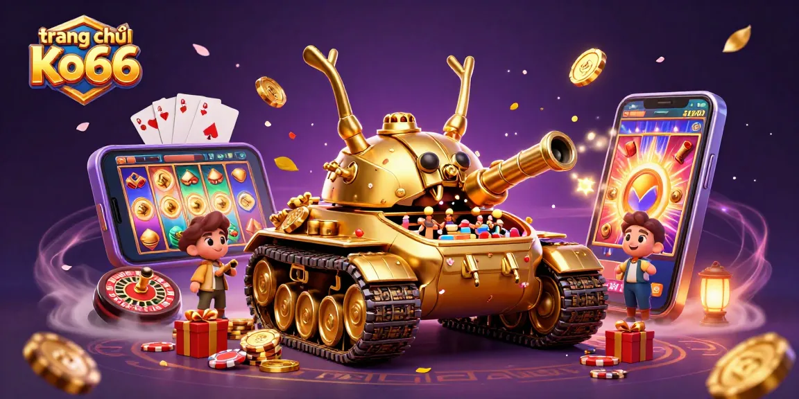 Engage in thrilling gameplay at trang chủ Ko66 with our dynamic casino-themed illustration filled with interactive elements.