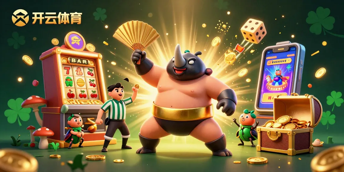Experience thrilling wins at 开云体育 with exciting jackpot action in this vibrant illustration.