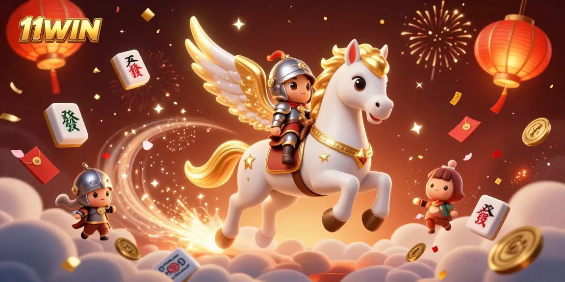 Experience gameplay excitement with 11WIN through a vibrant 3D illustration depicting casino thrills.